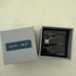 Taylor Swift Vision in a Rose Blush Blue Stone Necklace evermore FAN MADE